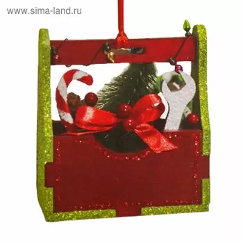Набор для творчества - создай ёлочное украшение «Коробочка с подаркми и ёлочкой»