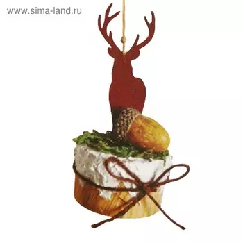 Набор для творчества - создай ёлочное украшение «Олень на подставке с бантиком»