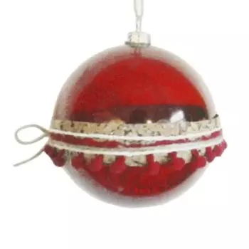 Набор для творчества - создай ёлочное украшение «Шар с бахромой», цвет красный