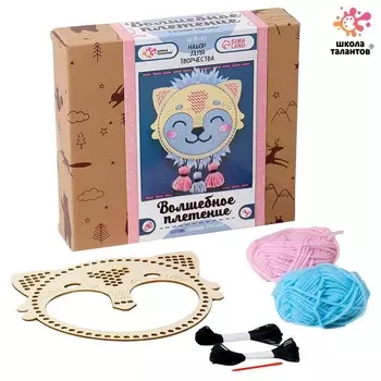 Плетение панно своими руками «Котик», набор для творчества
