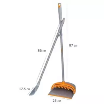 Набор для уборки ORION 3104: щетка, совок, цвет оранжевый-серый