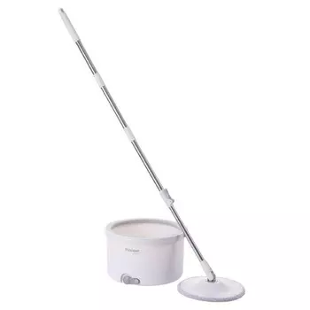 Набор для уборки Pioneer 7124S: швабра, ведро, 2,5 л, цвет белый-серый