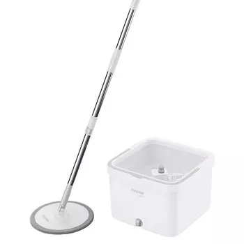 Набор для уборки Pioneer 7126S, ведро с ручкой, швабра, 2 насадки, белый