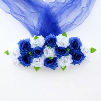 Набор для украшения автомобиля: кольца на крышу, букет на радиатор с лентами из фатина 2.3 м, 4 бантика на ручки, микс