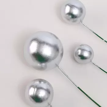 Топпер для торта «Бусины», цвет серебро