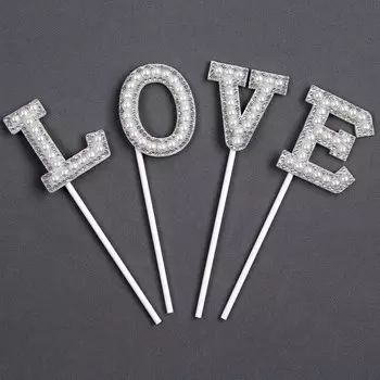Топпер для торта LOVE, белый
