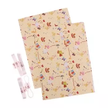 Набор для упаковки, "С рождением", крафт, светло-жёлтый 0,7 х 1 х 2 м, лента 15 мм х 3 х 4 м,