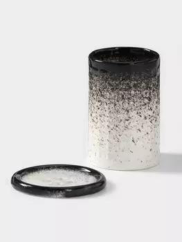 Набор для ванной, 2 предмета: стакан 12.5 см, мыльница 10 см, керамика, Иран