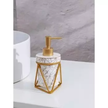 Аксессуары для ванной SAVANNA «Геометрика», 3 предмета, мыльница, дозатор для мыла 290 мл, стакан, белые