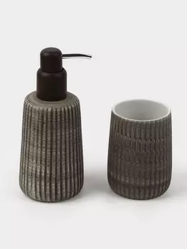 Набор для ванной SAVANNA Wood, 2 предмета, дозатор для мыла, стакан