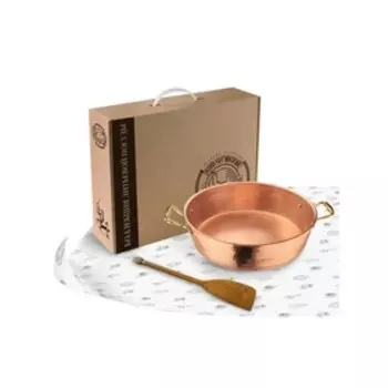 Набор для варки варенья «Малина», таз 4.5 л, медный кованный, с ручками + лопатка