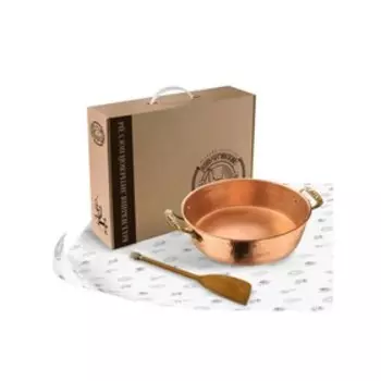 Набор для варки варенья «Малина», таз 4.5 л, медный кованный, с ручками + лопатка