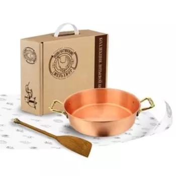 Набор для варки варенья «Смородина», таз 3 л, медный кованный, с ручками + лопатка