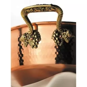 Набор для варки варенья «Ягоды»: тазы 4.5/3 л медные, кованные + 2 лопатки