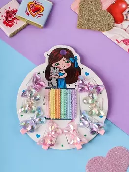 Набор для волос «Аделия»: 10 резинок 3 см, 4 зажима 3 см, бабочка, МИКС