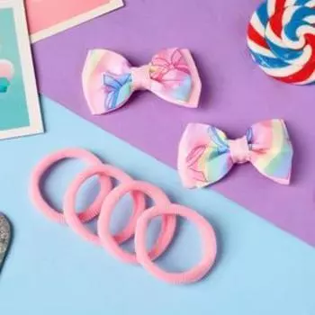 Набор для волос "Аннет" (4 резинки, 2 зажима) яркие бантики, 5,5х3,5 см