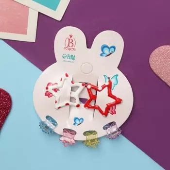 Набор для волос «Маленькая звездочка», 2 невидимки, 4 крабика, точка