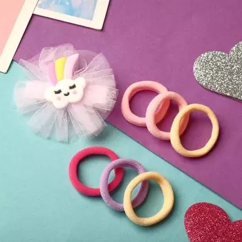 Набор для волос "Сати" (6 резинок, 1 зажим) облачко, микс