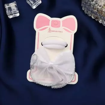 Набор для волос «Школьница», зажим 7 см, 2 резинки 3.5 см, горох бант, белый