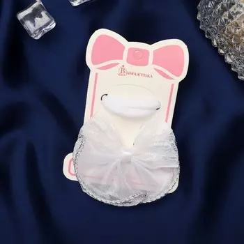 Набор для волос «Школьница», зажим 7 см, 2 резинки 3.5 см, кружево бант, белый