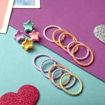 Набор для волос "Соня" (10 резинок, 4 краба) звёздочка, микс