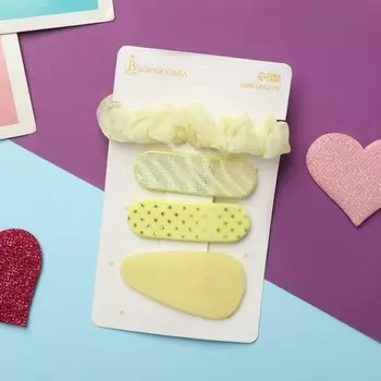 Набор для волос "Толиман" (1 резинка-6 см,3 невидимки- 5 см) жёлтый