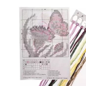 Набор для вышивания «Бабочка и репейник» 11×11 см
