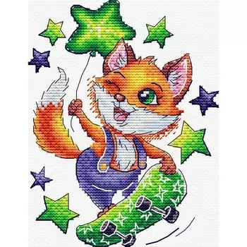 Набор для вышивания «Лисёнок-скейтбордист»