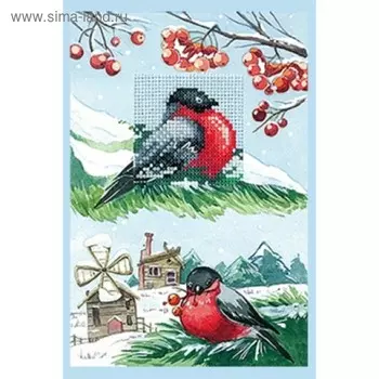 Набор для вышивания «Открытки Снегири»