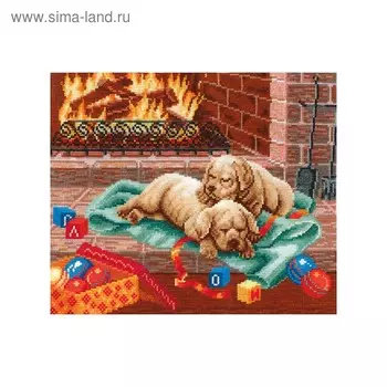 Набор для вышивания «Щенки у камина»