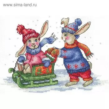 Набор для вышивания «Зайки. Зимние забавы»