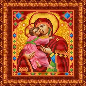 Набор для вышивки бисером «Божия Матерь Владимирская», 13х16 см