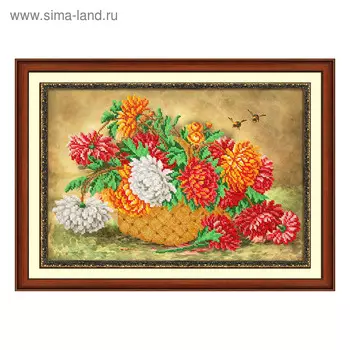 Набор для вышивки бисером «Пушистые хризантемы»