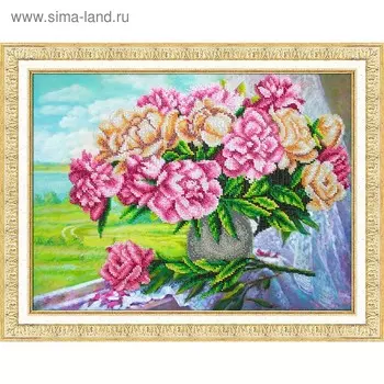 Набор для вышивки бисером «Розовые пионы»