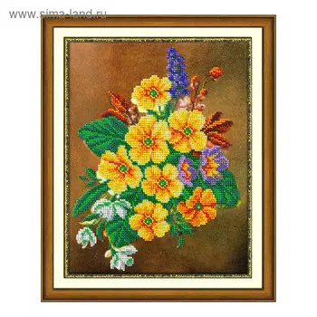 Набор для вышивки бисером «Яркие примулы»