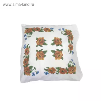 Набор для вышивки крестом наволочки на подушку «Маки»