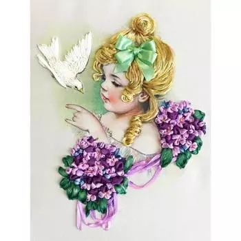 Набор для вышивки лентами «Девочка Марина»