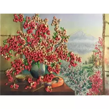 Набор для вышивки лентами и счетным крестом «Сакура», 2633.5 см