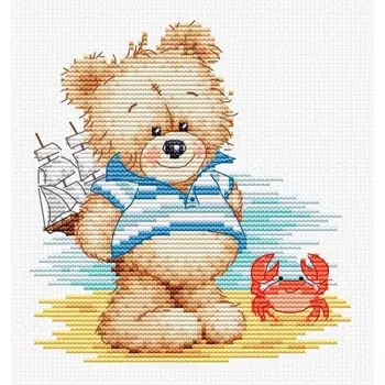 Набор для вышивки счётным крестом «Мишка на море»