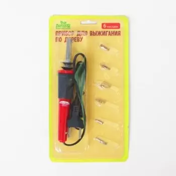 Выжигательный аппарат по дереву DV-02, набор: 6 сменных насадок, без подставки