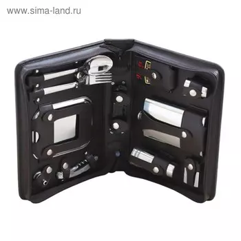 Набор дорожный в сумке из натуральной кожи (на 3 персоны)