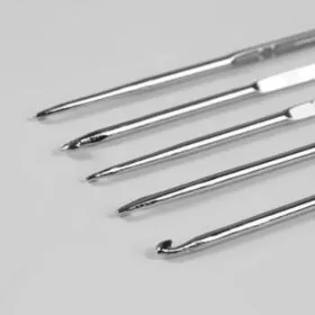 Набор крючков для вязания, d=1-3 мм, 13 см, 5 шт.