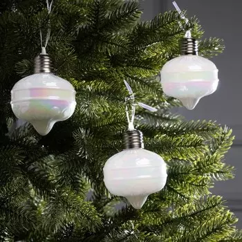 Набор ёлочных шаров «Ретро», 3 шт, 87 см, 3 LED, от батареек AG139, свечение тёплое белое