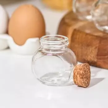 Набор баночек для специй с пробковой крышкой Доляна «Парфе», 50 мл, 5.445.4 см, 12 шт., стекло