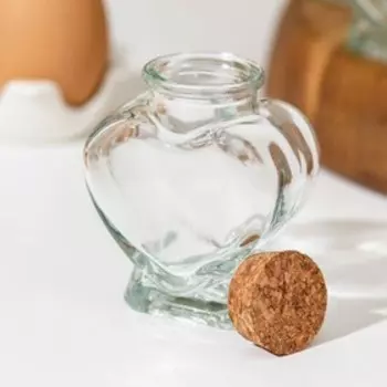 Набор баночек для сыпучих с пробковой крышкой Доляна «Парфе. Сердце», 85 мл, 6.37.5 см, 12 шт., стекло