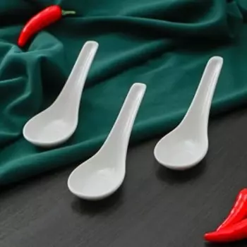 Набор ложек для супа Том Ям Доляна, 3 предмета, фарфор, белый