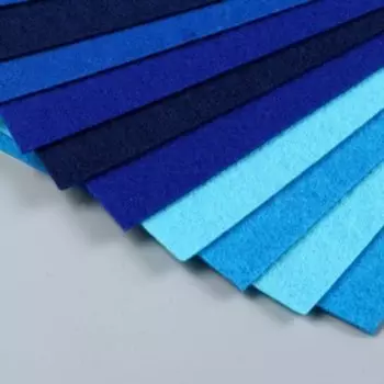 Набор фетра (жесткий) 1 мм 20х30 см 10 листов цв. синий ассорти