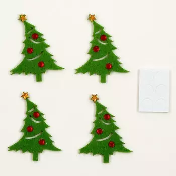 Набор фетровых деталей для декора «Ели» набор 4 шт., размер 1 шт. — 6 2 см, двусторонний скотч