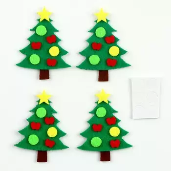 Набор фетровых деталей для декора «Ёлочки» набор 4 шт., размер 1 шт. — 6 2 см, двусторонний скотч
