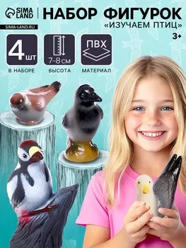 Набор фигурок «Изучаем птиц», 4 шт.